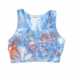 Sunset Clouds Ruched Front Crop Top S-3XL