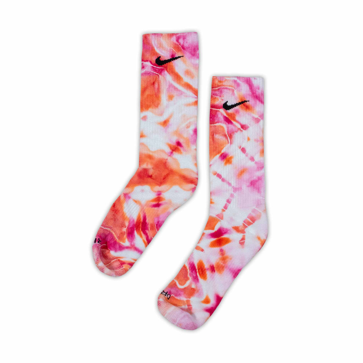 Pink Inferno Shibori Ice Dye Socks Medium